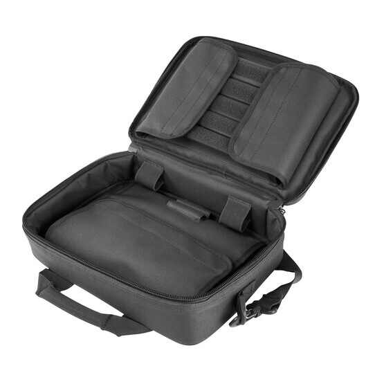 Double Pistol Range Bag in Urban Gray from NcSTAR VISM has padded carry handles
